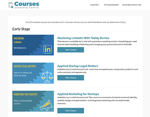 Flywheel.Courses.com website screen capture
