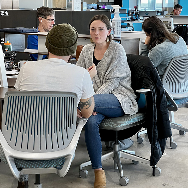 Flywheel Coworking Winston-Salem open desk area